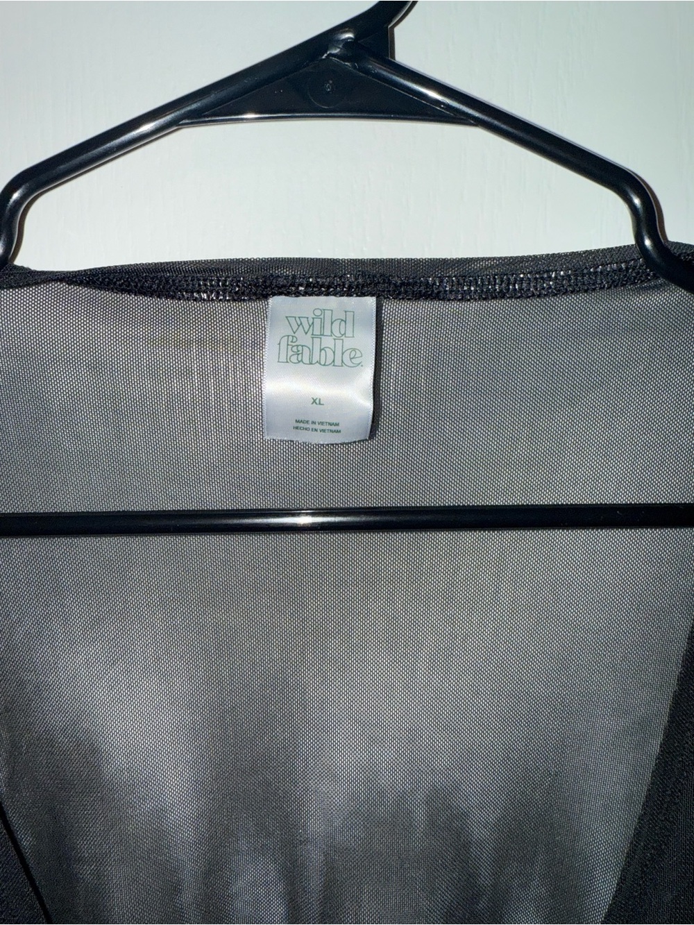 wild fable Black Sheer Cropped Tie-Front Coverup - Picture 4 of 4